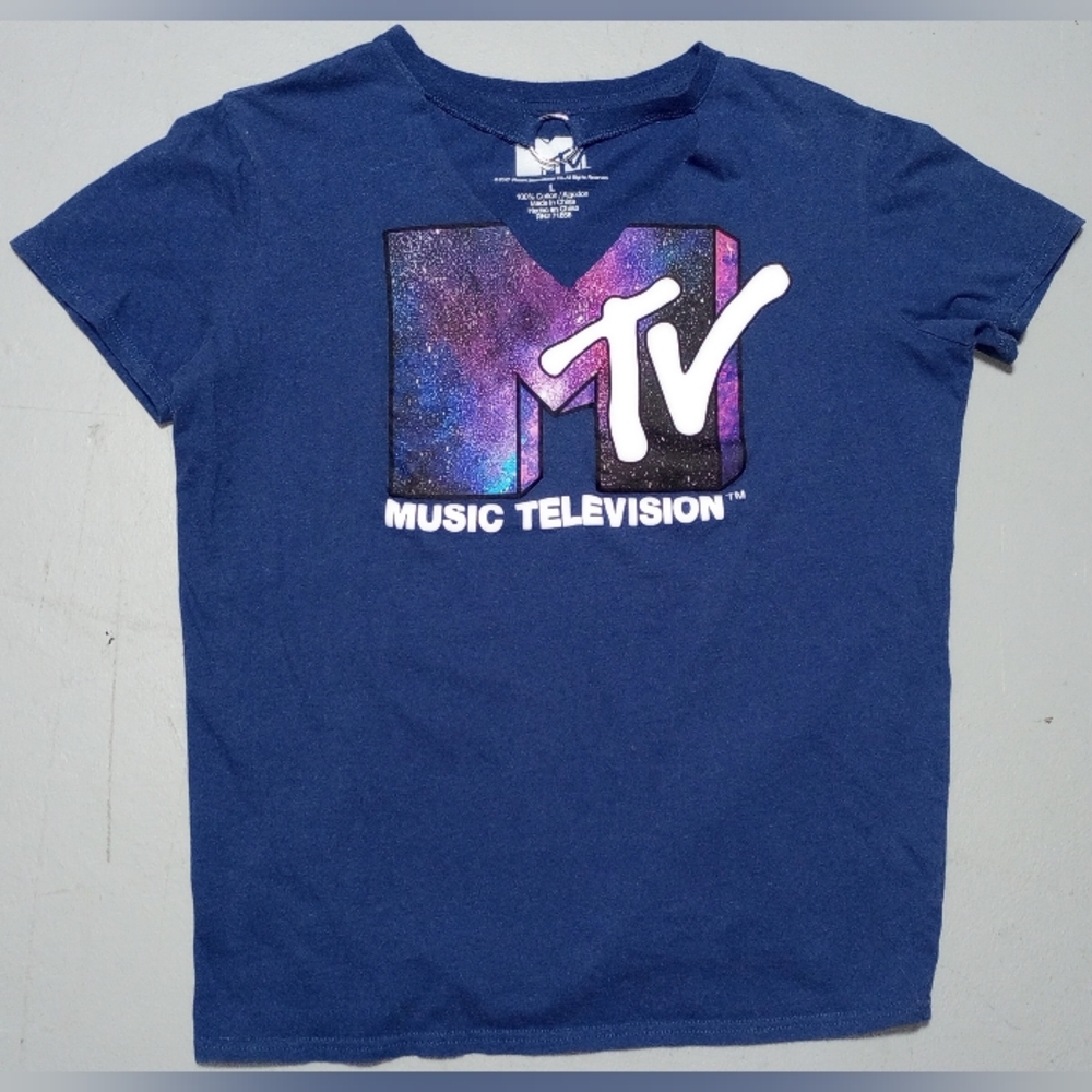 MTV Cosmic Blue Tee Size L